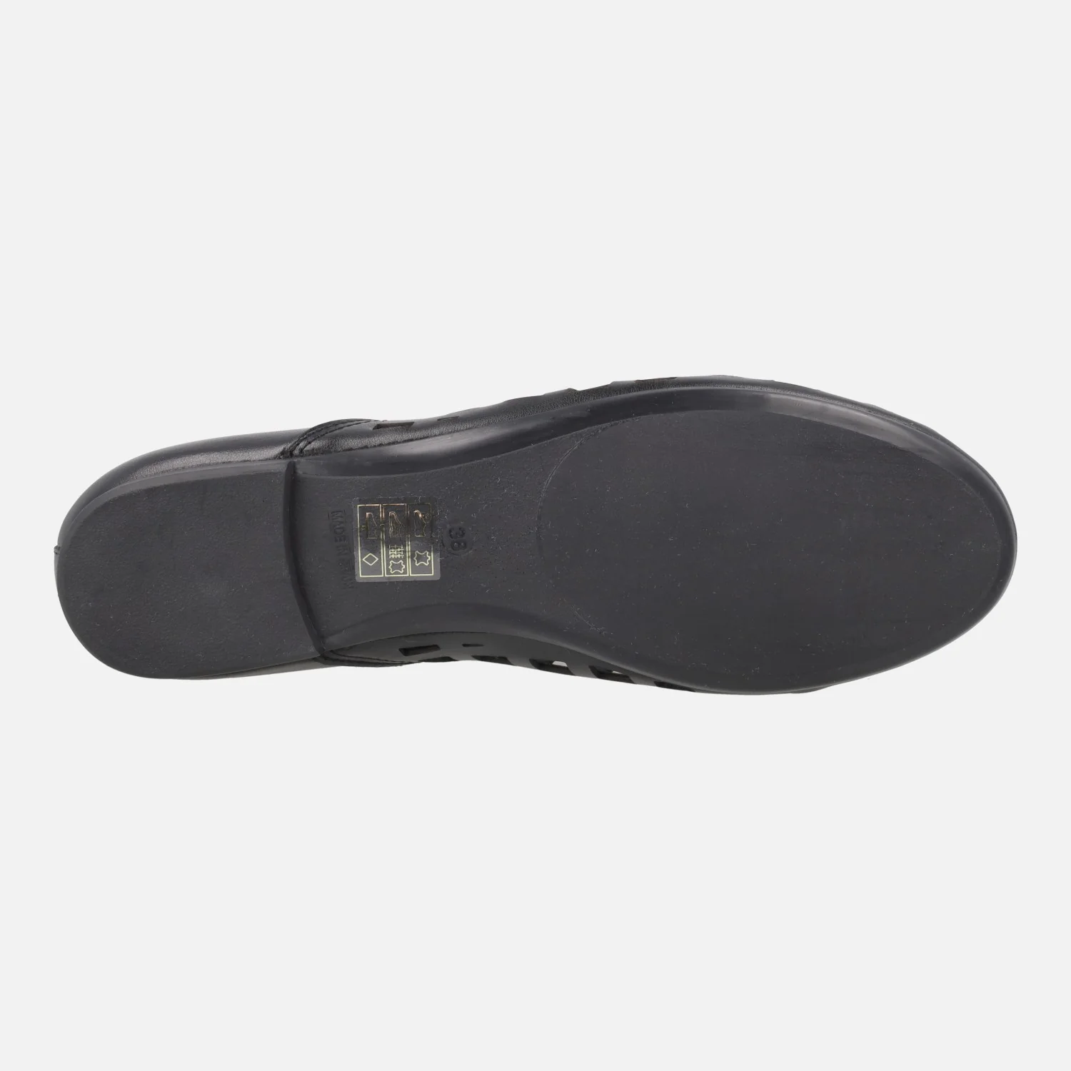Zapatos planos de piel con perforados cuadrados - Image 12