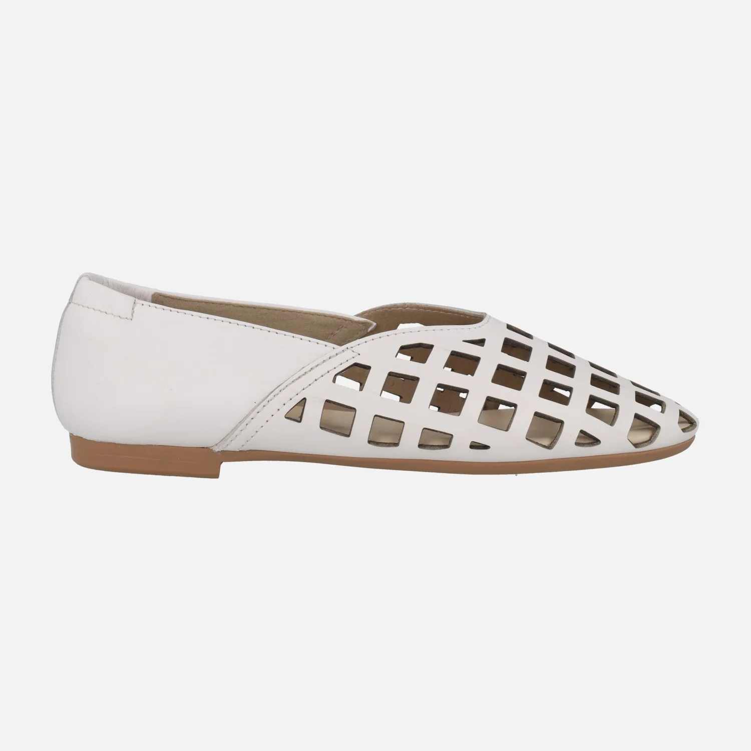Zapatos planos de piel con perforados cuadrados - Image 13