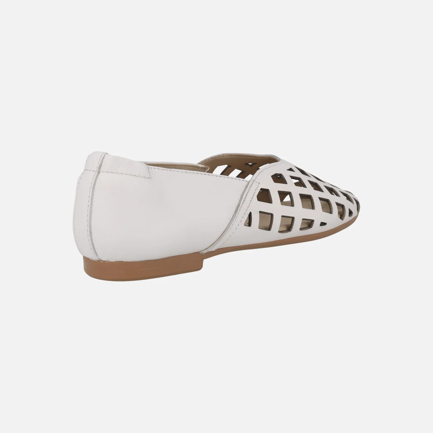 Zapatos planos de piel con perforados cuadrados - Image 16