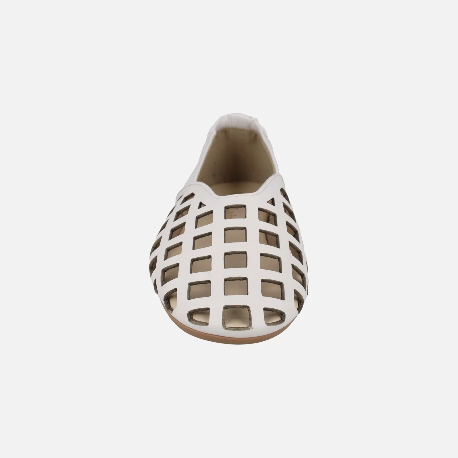 Zapatos planos de piel con perforados cuadrados - Image 17
