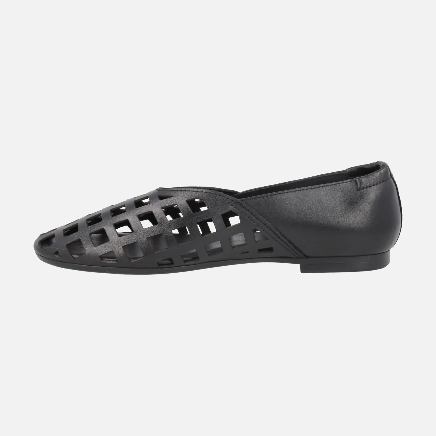 Zapatos planos de piel con perforados cuadrados - Image 9