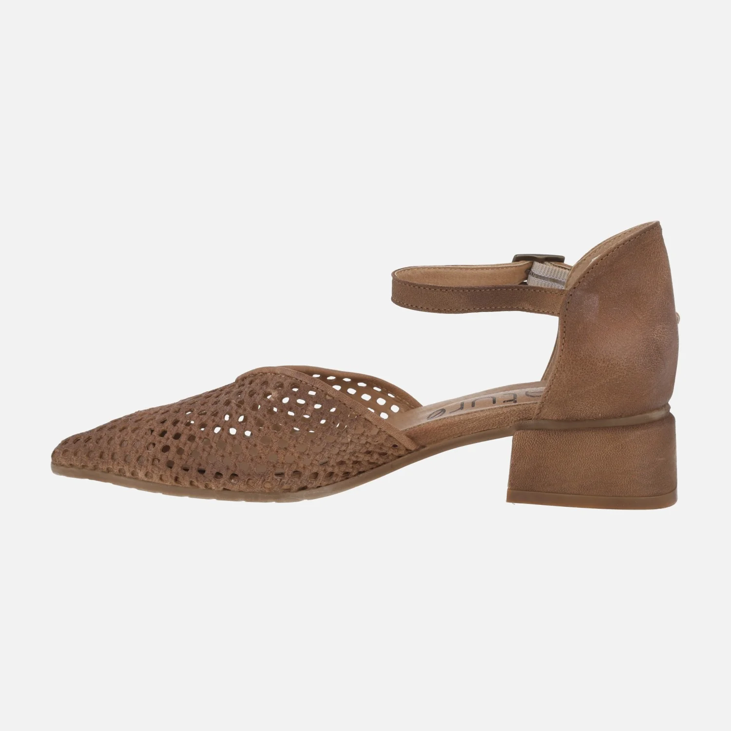 Zapatos trenzados de piel con horma afilada y pulsera al tobillo - Image 3