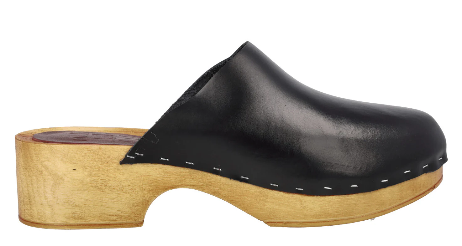 Zuecos de piel con tacón bajo y plataforma - Image 6