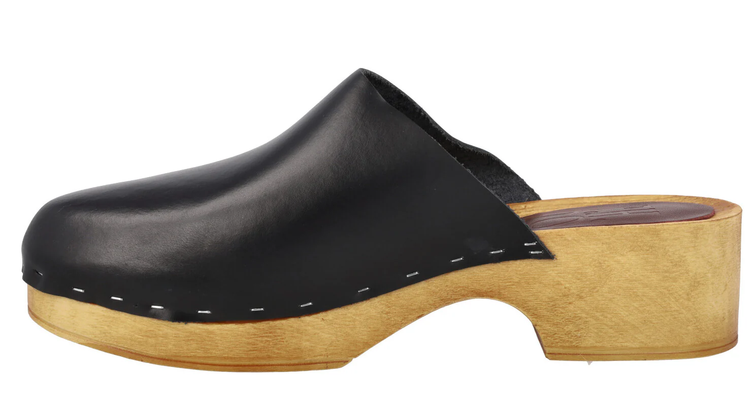 Zuecos de piel con tacón bajo y plataforma - Image 8