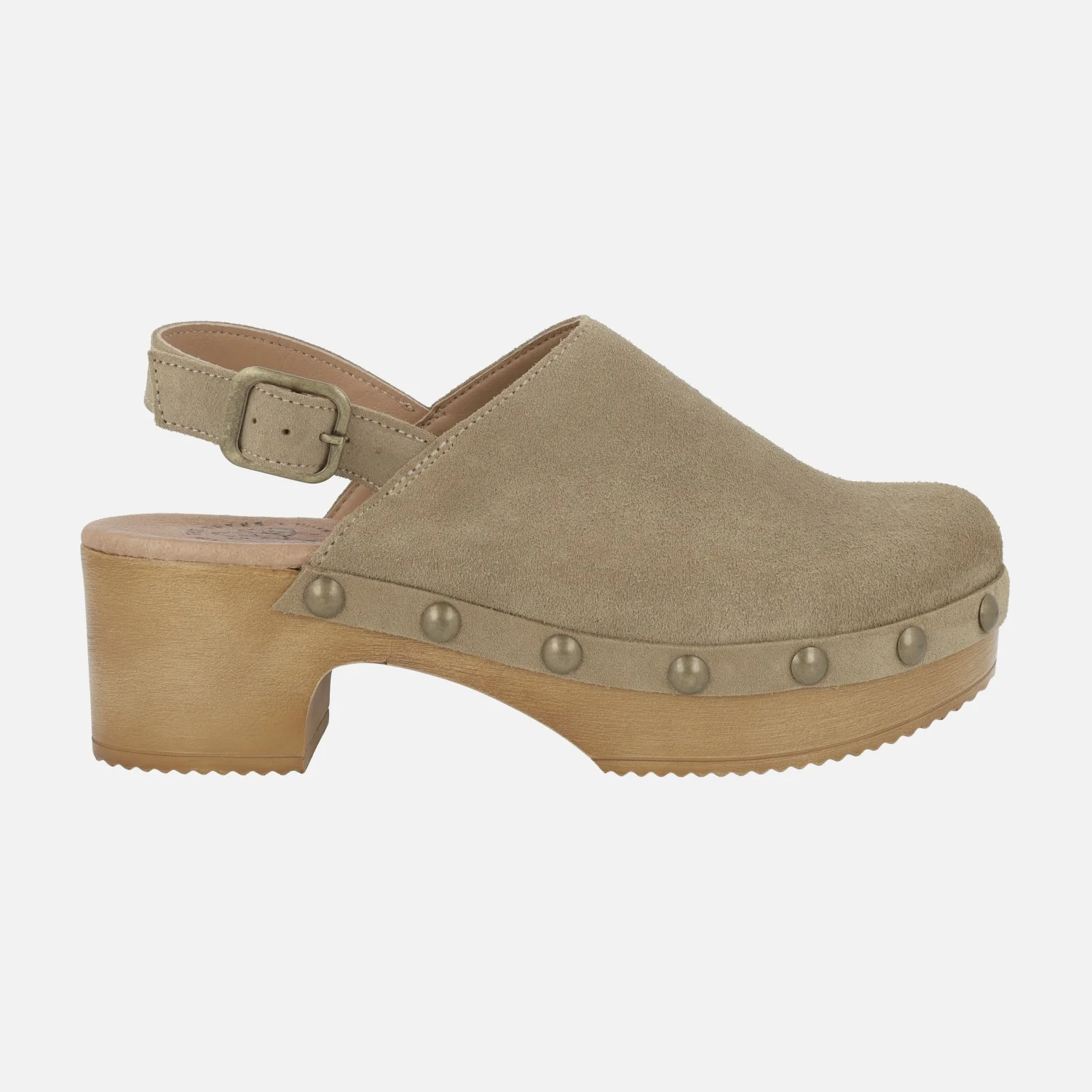 Zuecos de piel con tira ajustable al talón y tachas - Image 7