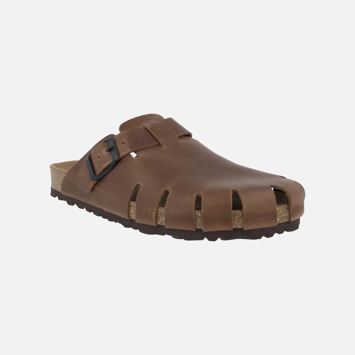 Zuecos de piel engrasada para mujer con hebilla ajustable - Image 8