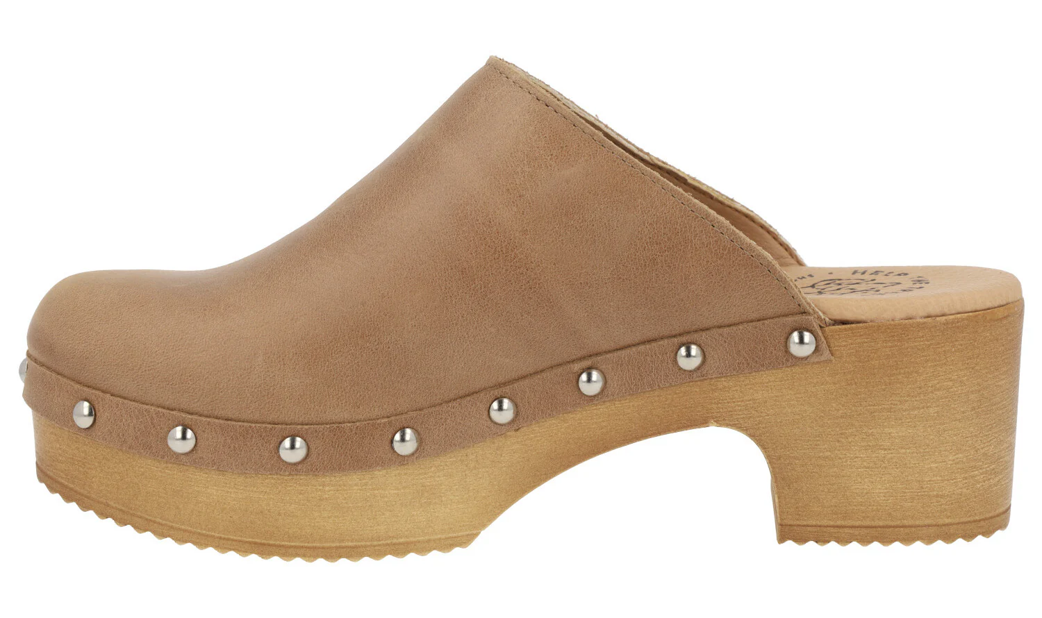 Zuecos de piel para mujer con tachas Help the trees - Image 3