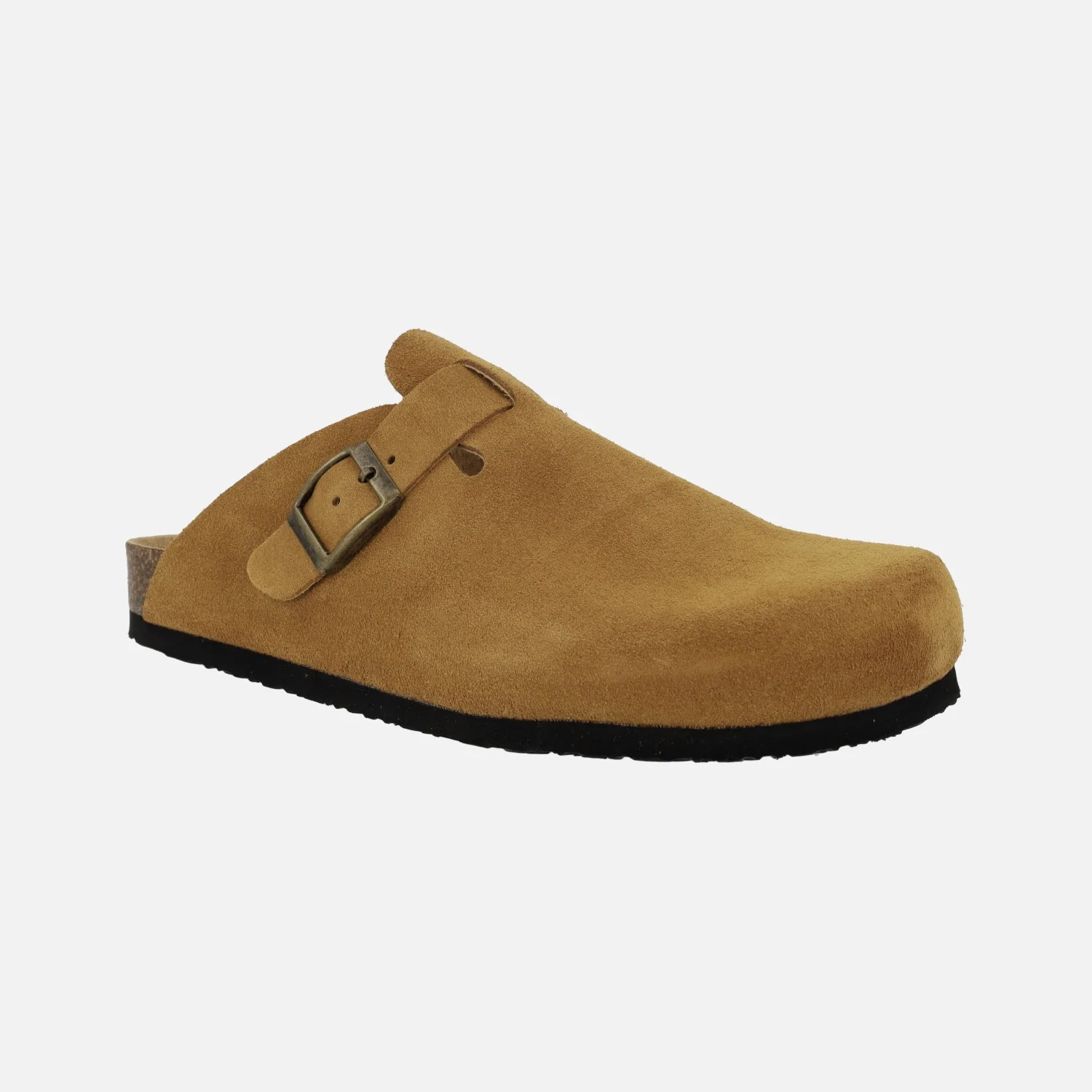 Zuecos de piel serraje con hebilla para mujer modelo Uma - Image 2