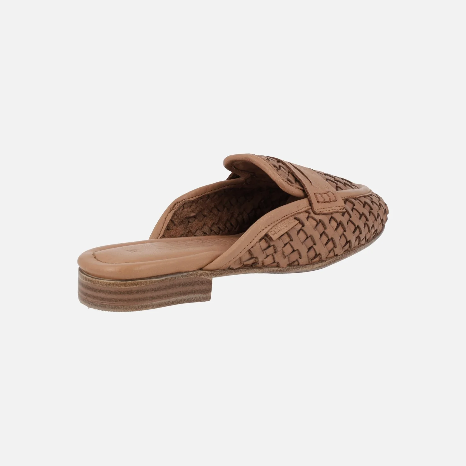 Zuecos de piel trenzada en color camel - Image 4
