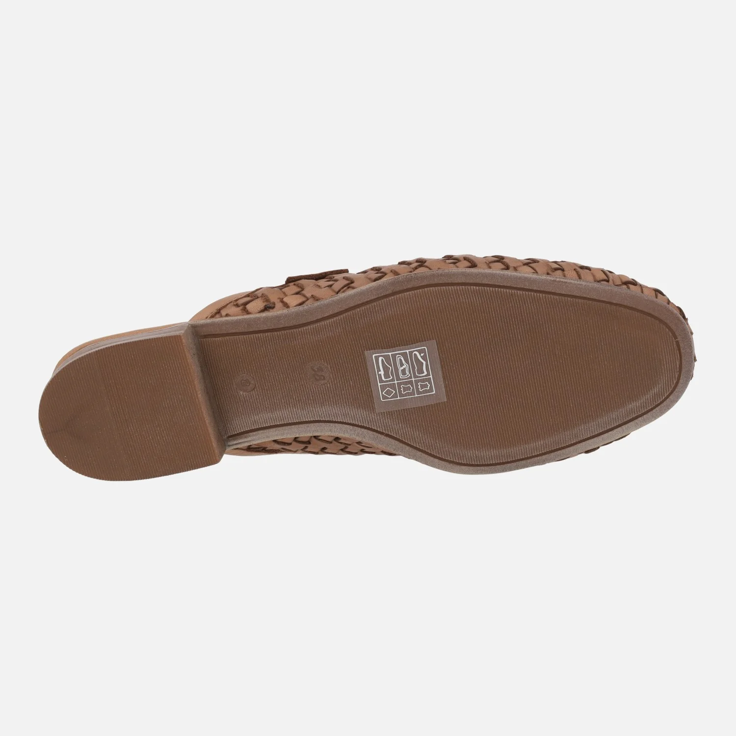Zuecos de piel trenzada en color camel - Image 5