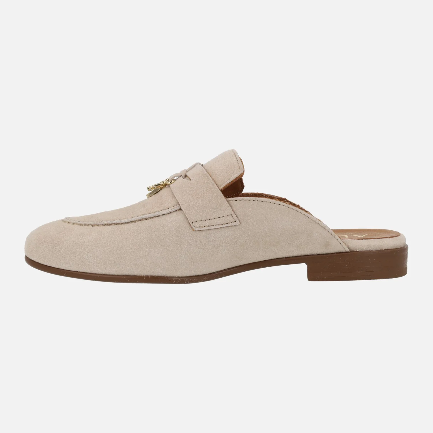 Zuecos en ante beige Alpe Mimi con adorno de llave y candado - Image 3