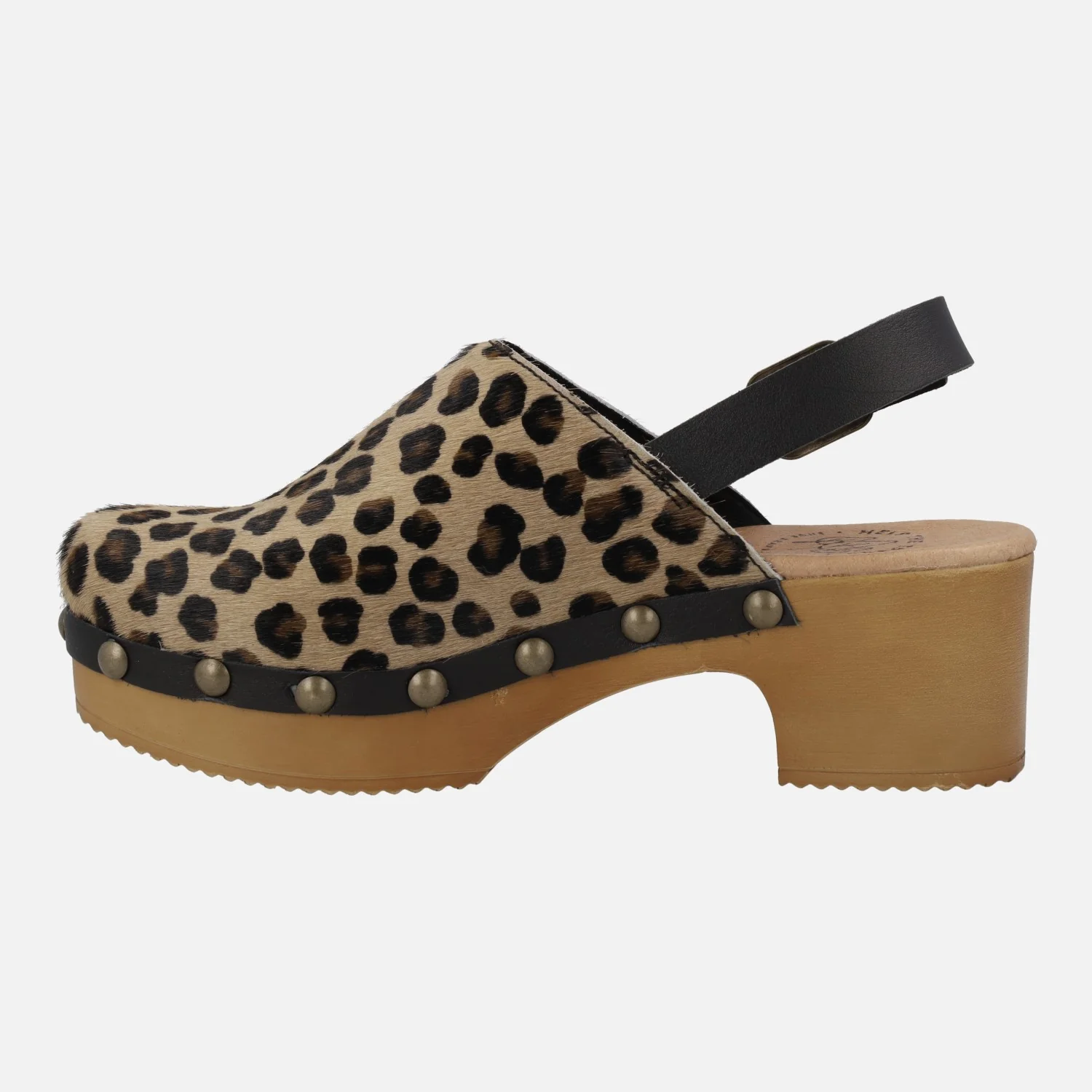 Zuecos en pelo animal print con tira al talón - Image 3