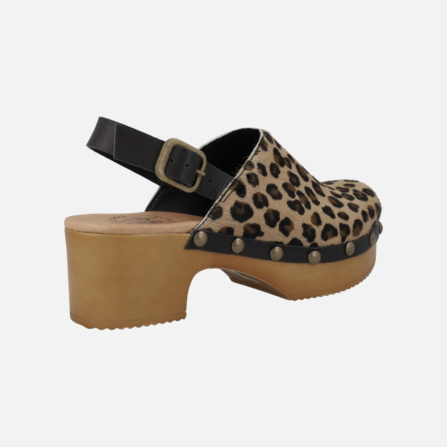 Zuecos en pelo animal print con tira al talón - Image 4