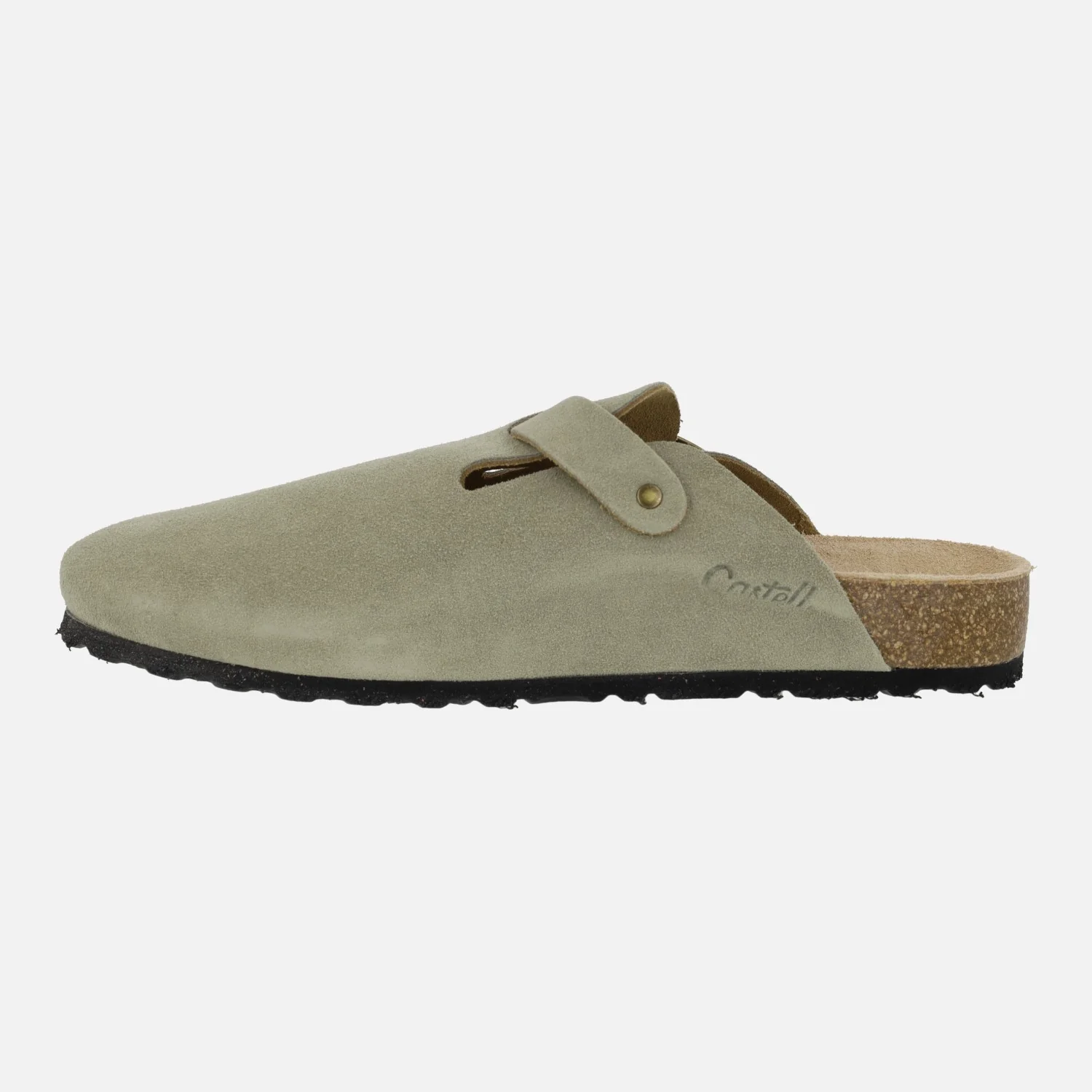 Zuecos estilo bio en serraje kaki para hombre - Image 3