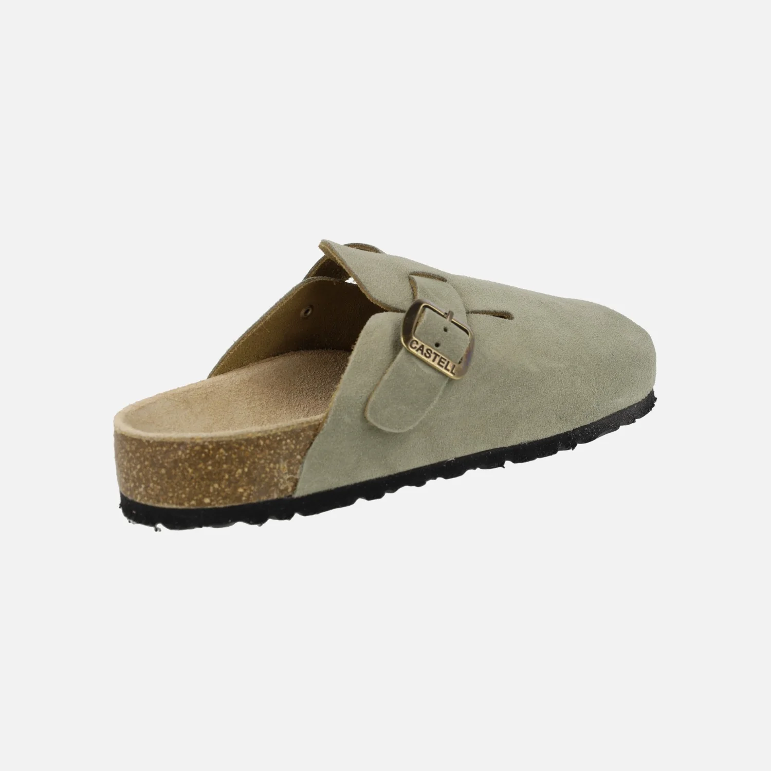 Zuecos estilo bio en serraje kaki para hombre - Image 4