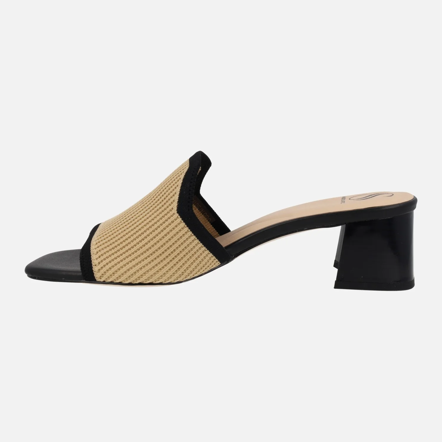 Zuecos Miss elastic en bicolor negro beige - Image 3