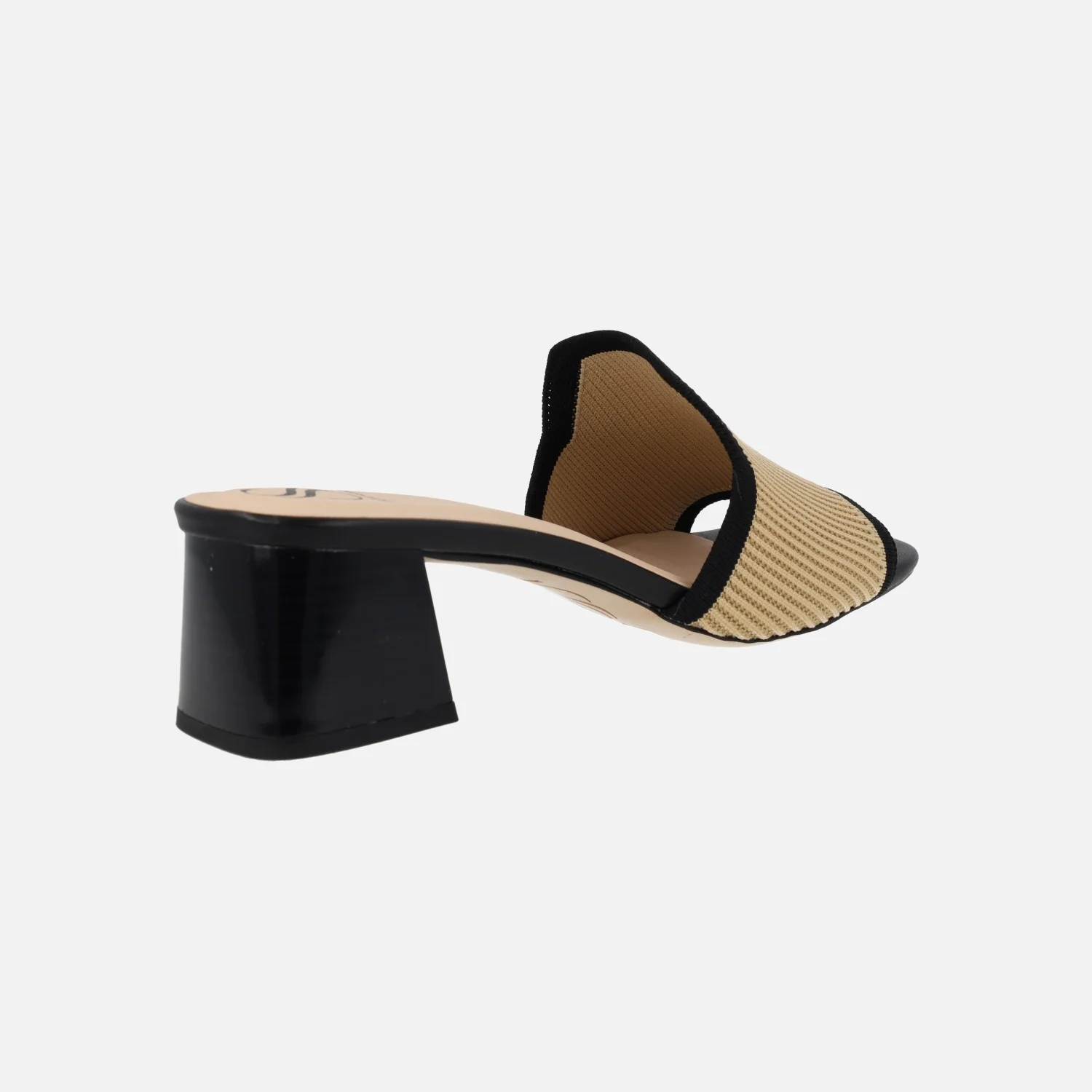 Zuecos Miss elastic en bicolor negro beige - Image 4