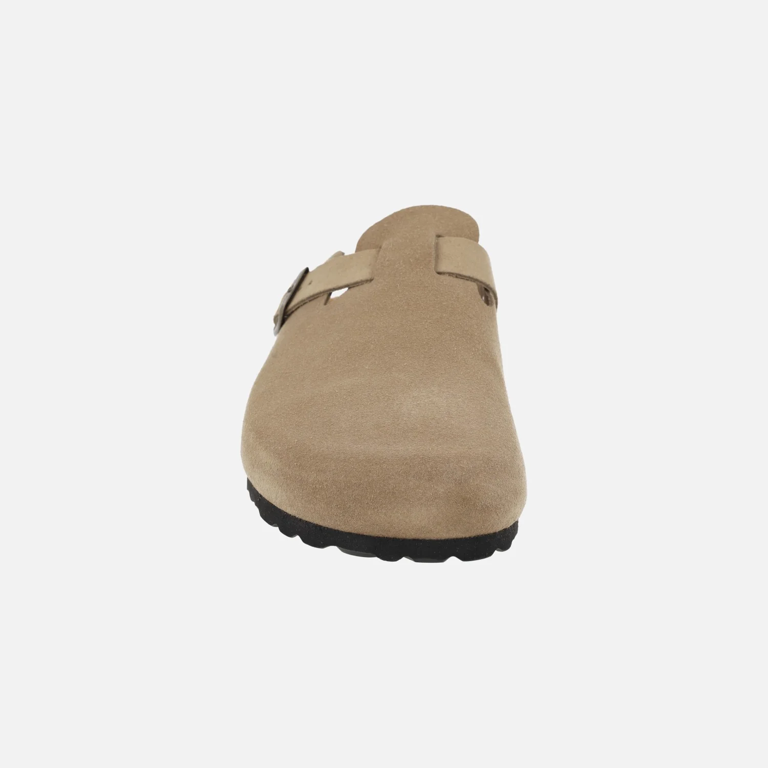 Zuecos para hombre con planta bio en serraje taupe con hebilla - Image 5